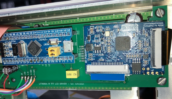 Pcb with the BluePill and LT7680 TFT driver board
